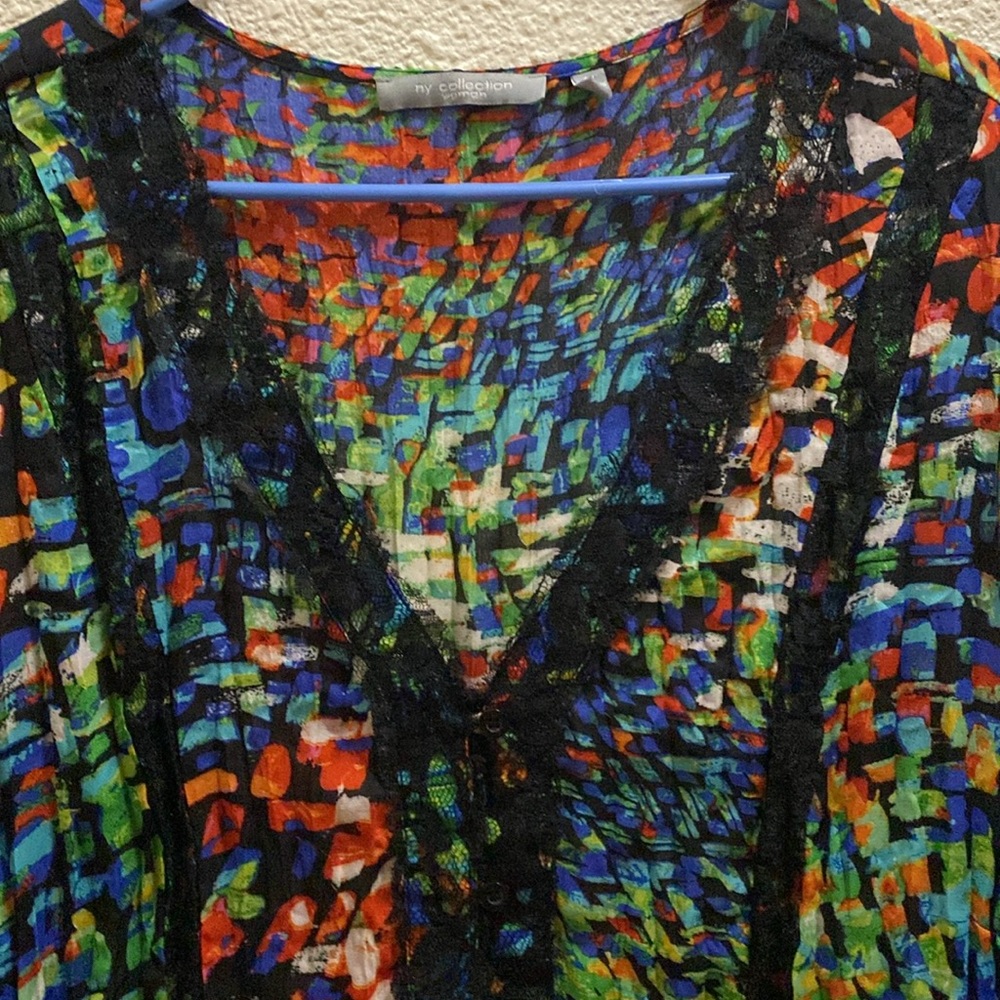 Ny Collection colorful blouse 2X - Picture 2 of 6